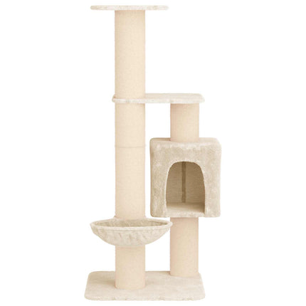 Kattträd med sisal klöspelare Gräddvit 137 cm