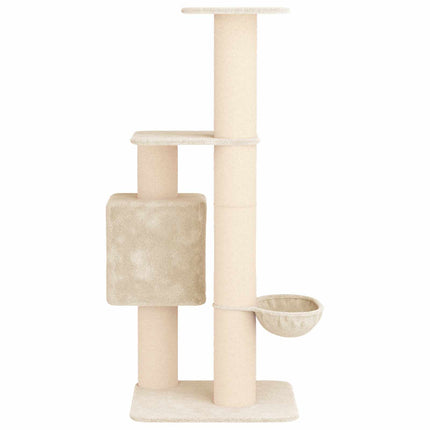 Kattträd med sisal klöspelare Gräddvit 137 cm
