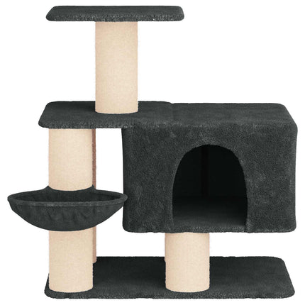 Kattträd med sisal klöspelare Mörkgrå 96 cm