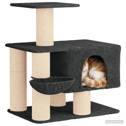 Kattträd med sisal klöspelare Mörkgrå 96 cm