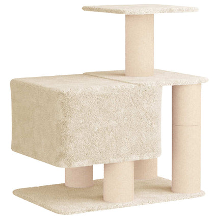 Kattträd med sisal klöspelare Gräddvit 96 cm