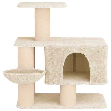 Kattträd med sisal klöspelare Gräddvit 96 cm