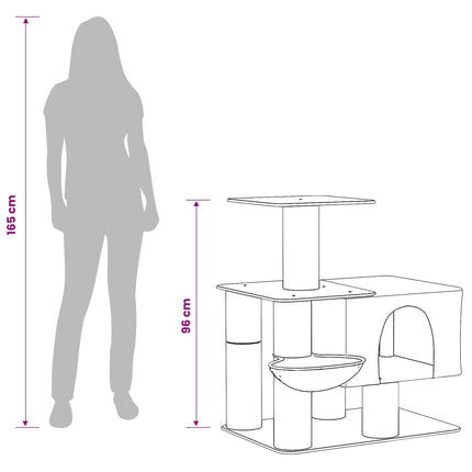 Kattträd med sisal klöspelare Gräddvit 96 cm