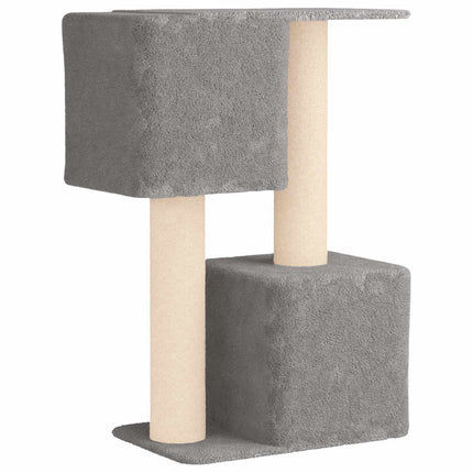 Kattträd med sisal klöspelare Ljusgrå 114 cm