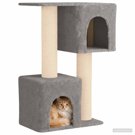 Kattträd med sisal klöspelare Ljusgrå 114 cm