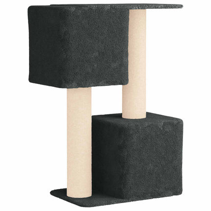 Kattträd med sisal klöspelare Mörkgrå 114 cm