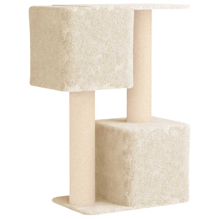 Kattträd med sisal klöspelare Gräddvit 114 cm