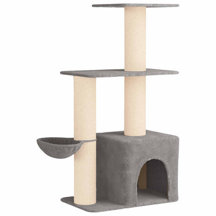 Kattträd med sisal klöspelare Ljusgrå 133 cm