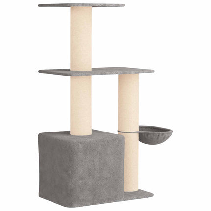 Kattträd med sisal klöspelare Ljusgrå 133 cm