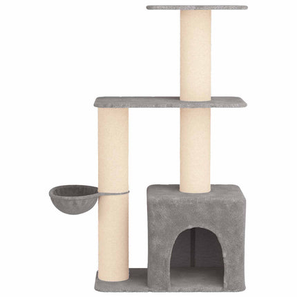 Kattträd med sisal klöspelare Ljusgrå 133 cm