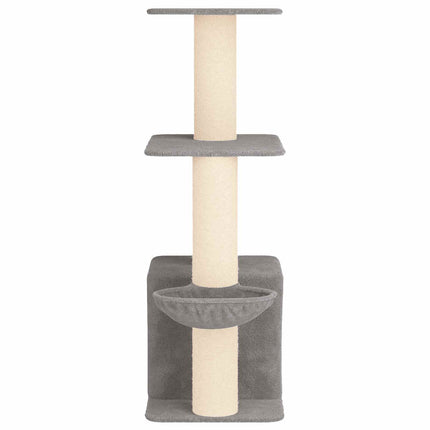 Kattträd med sisal klöspelare Ljusgrå 133 cm
