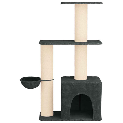 Kattträd med sisal klöspelare Mörkgrå 133 cm