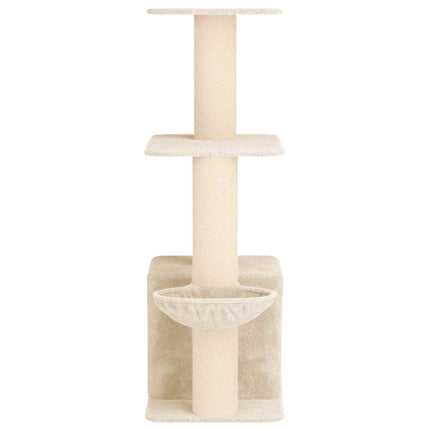 Kattträd med sisal klöspelare Gräddvit 133 cm
