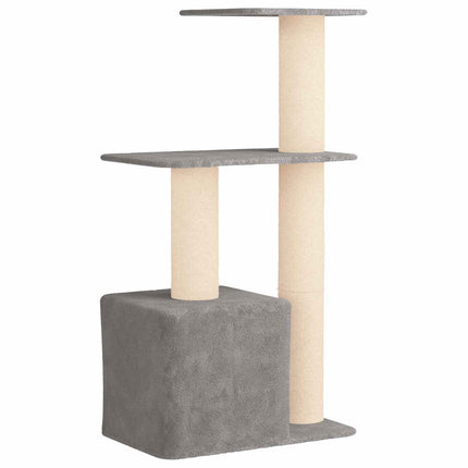 Kattträd med sisal klöspelare Ljusgrå 133 cm
