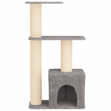Kattträd med sisal klöspelare Ljusgrå 133 cm