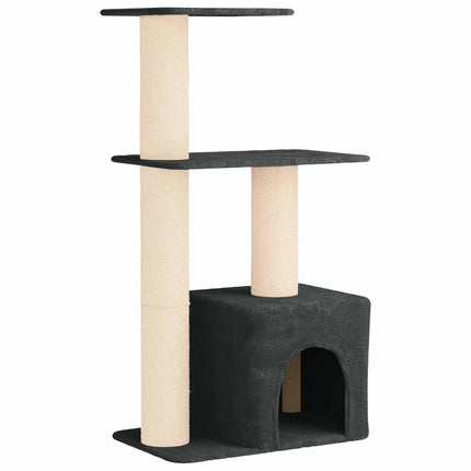 Kattträd med sisal klöspelare Mörkgrå 133 cm