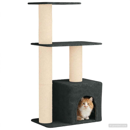 Kattträd med sisal klöspelare Mörkgrå 133 cm