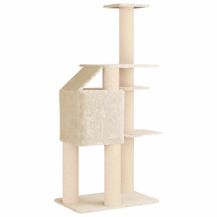 Kattträd med sisal klöspelare Gräddvit 183 cm