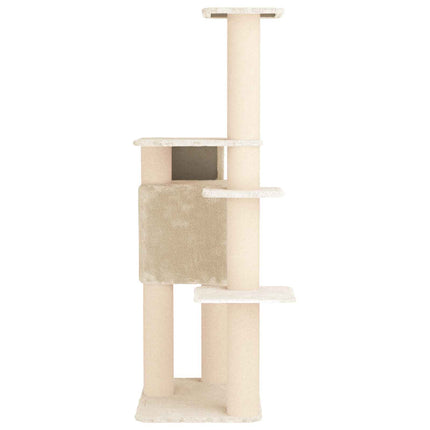 Kattträd med sisal klöspelare Gräddvit 183 cm