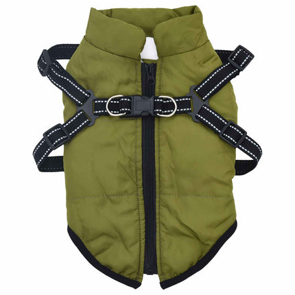 Hund Kappa Armégrön L28 Fleece och Polyester