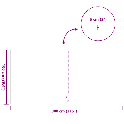 Konstgräs Grön 1 x 8 m / 50 mm PP & PE