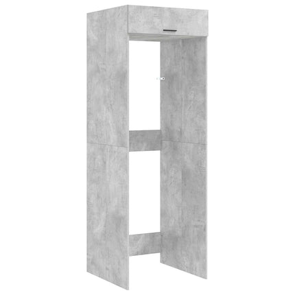 Tvättmaskinskabinet med lagring Betonggrå 67,5 x 68 x 200 cm