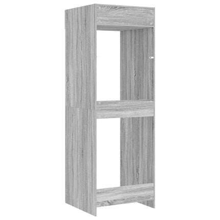 Tvättmaskinskabinet med lagring Grå Sonoma 67,5 x 68 x 200 cm
