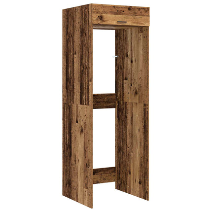 Tvättmaskinskabinet med lagring Gammalt trä 67,5 x 68 x 200 cm