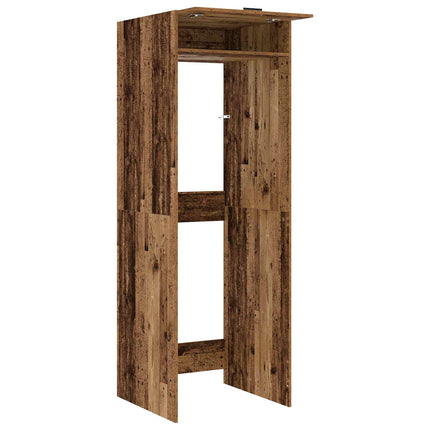 Tvättmaskinskabinet med lagring Gammalt trä 67,5 x 68 x 200 cm