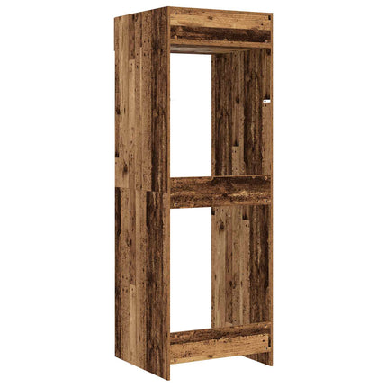 Tvättmaskinskabinet med lagring Gammalt trä 67,5 x 68 x 200 cm