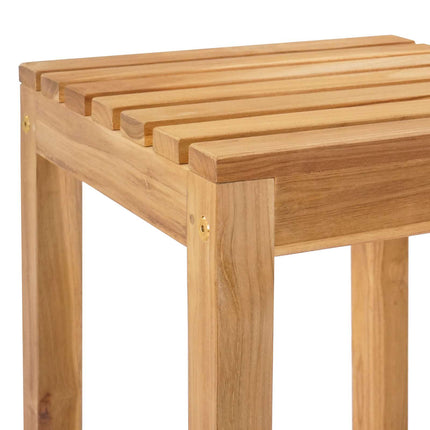 Barpall 2 pcs Naturlig Massivt teakträ