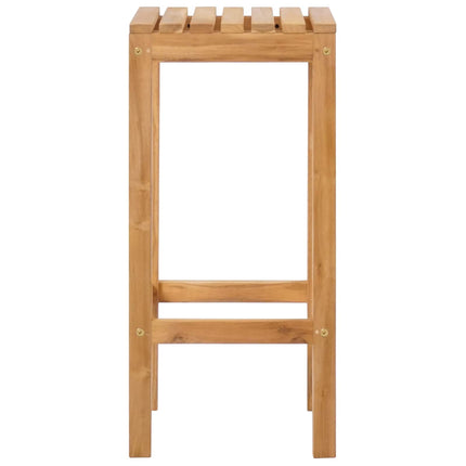 Barpall 2 st Naturlig Massivt teakträ