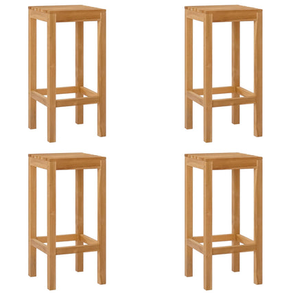 Barpall 4 pcs Naturlig Massivt teakträ