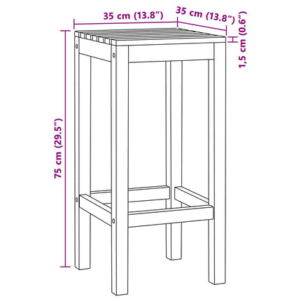 Barpall 4 pcs Naturlig Massivt teakträ