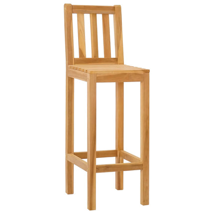 Barpall 2 pcs Naturlig Massivt teakträ