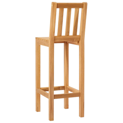 Barpall 2 pcs Naturlig Massivt teakträ
