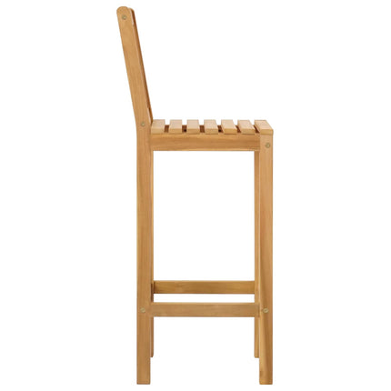 Barpall 2 st Naturlig Massivt teakträ
