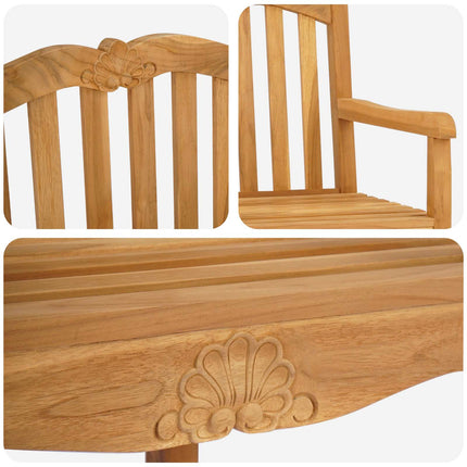 Trädgård Stol 2 pcs Naturlig 58 x 60 x 93 cm Massivt teakträ
