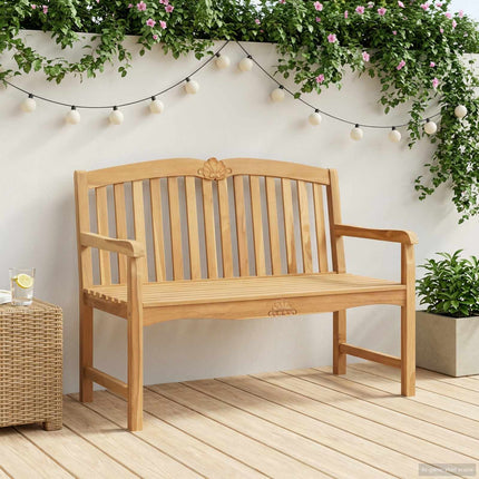 Handsnidad Rosabänk Naturlig 114 x 60 x 95 cm Massivt teakträ