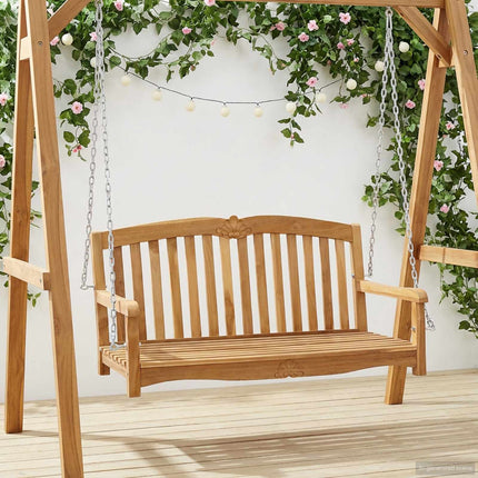 Gungbänk 114 x 60 x 60,5 cm Massivt teakträ Naturlig