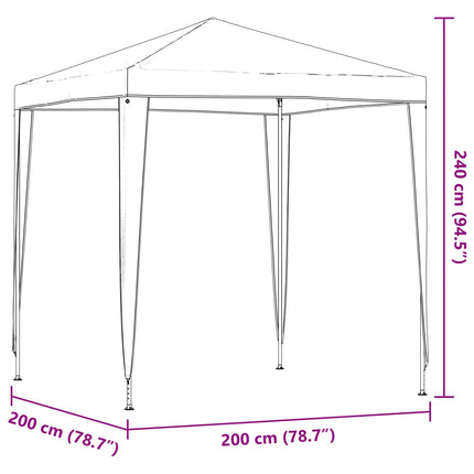 Partytält 200 x 200 x 240 cm Röd PE och stål