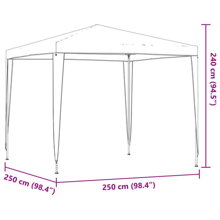 Partytält 250 x 250 x 240 cm Röd PE och stål