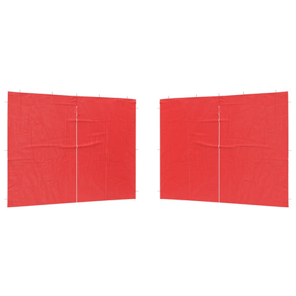 Partytältvägg 2 pcs Röd 300 x 195 cm PE och stål