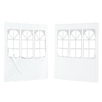 Partytältvägg 2 pcs 200 x 195 cm Vit PE och stål