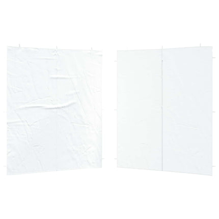 Partytältvägg 2 pcs Vit 200 x 195 cm PE och stål