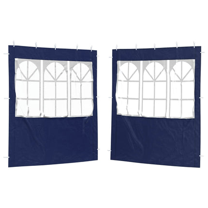 Partytältvägg 2 pcs 200 x 195 cm Blå PE och stål