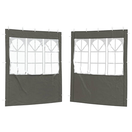 Partytältvägg 2 pcs 200 x 195 cm Antracit PE och stål