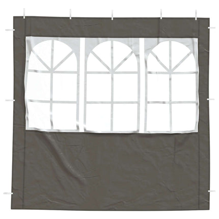 Partytältvägg 2 st 200 x 195 cm Antracit PE och stål