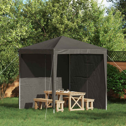Partytältvägg 2 pcs Antracit 200 x 195 cm PE och stål