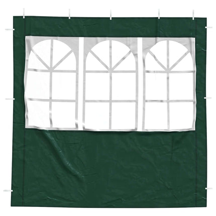 Partytältvägg 2 pcs 200 x 195 cm Grön PE och stål